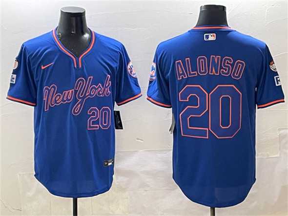 Men%27s New York Mets #20 Pete Alonso Royal 2025 Spring Training Stitched Jersey